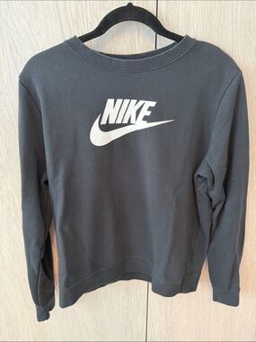 Nike Black Crewneck Sweatshirt with White Swoosh